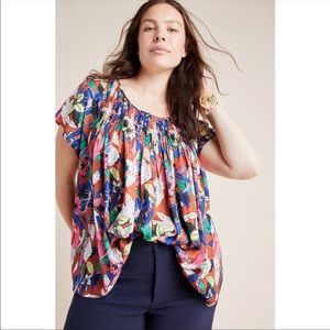 Anthropologie Dolan Pilar Pleated Blouse Women’s Plus Size 1X